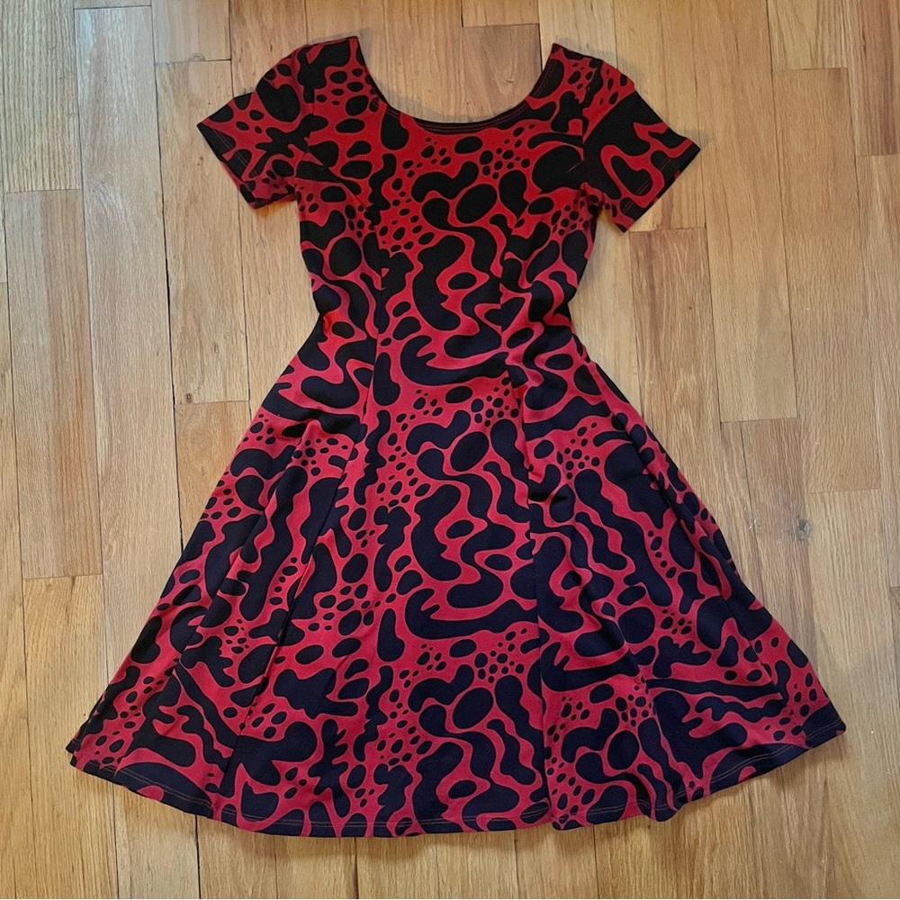 Nooworks Red and Black Lava Dress